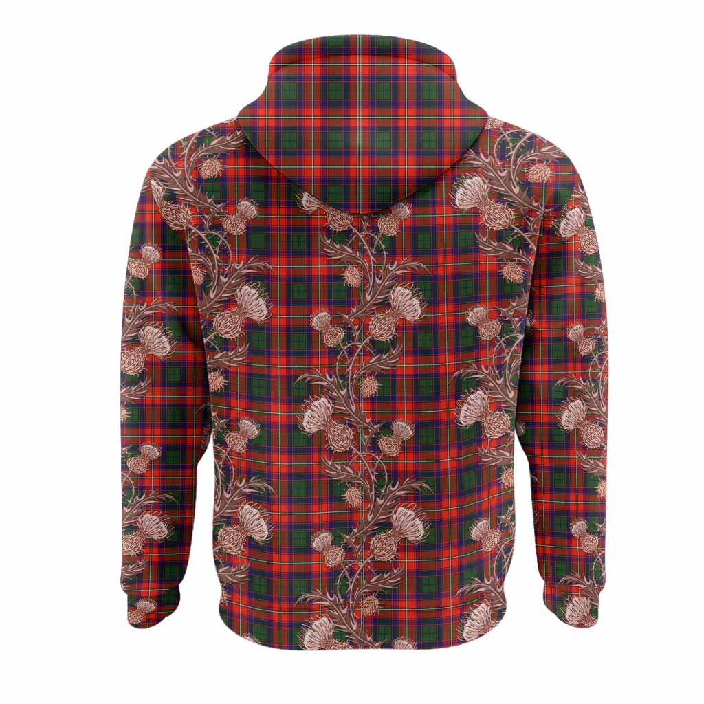 Wauchope Tartan Hoodie Seamless Scottish Thistle Flowers