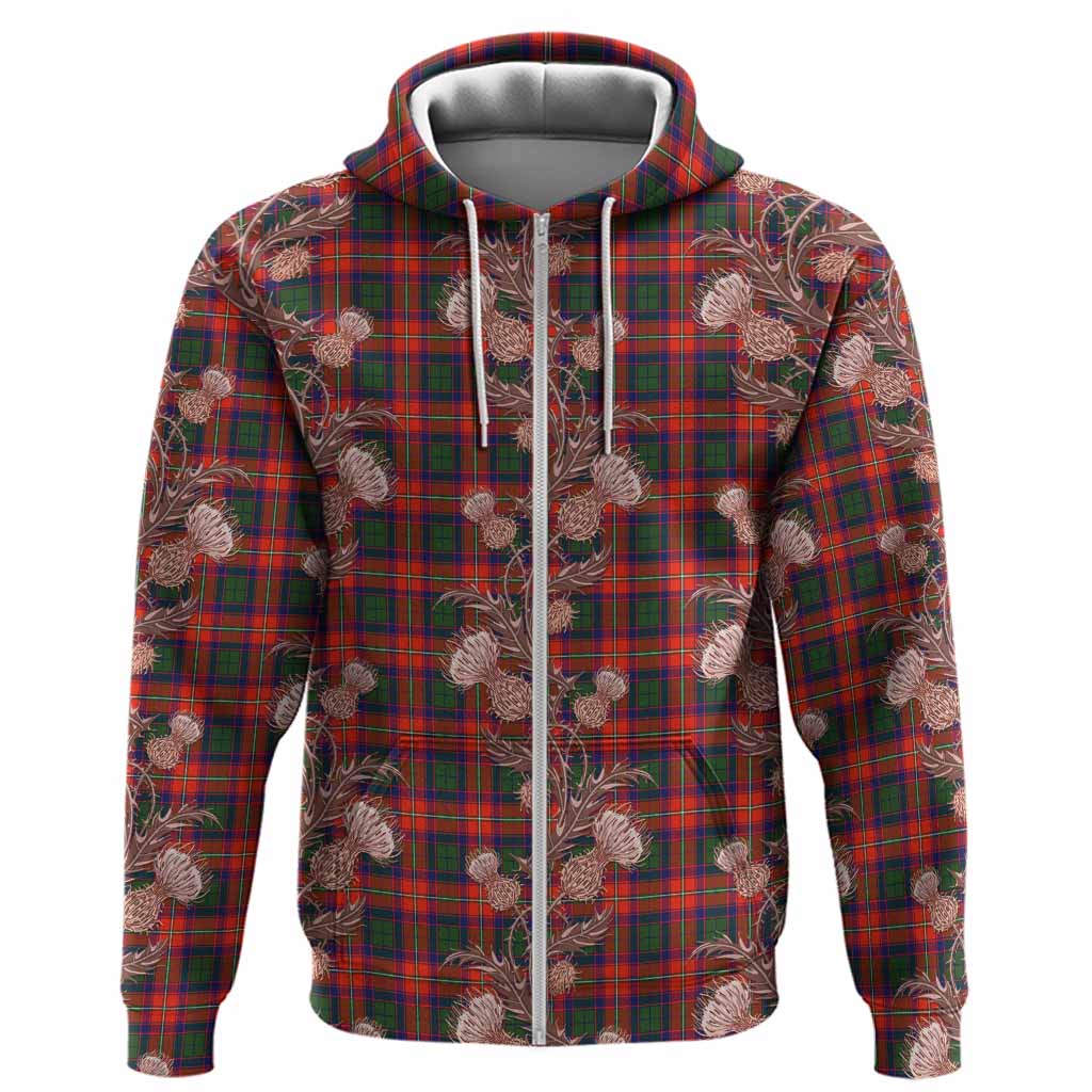Wauchope Tartan Hoodie Seamless Scottish Thistle Flowers