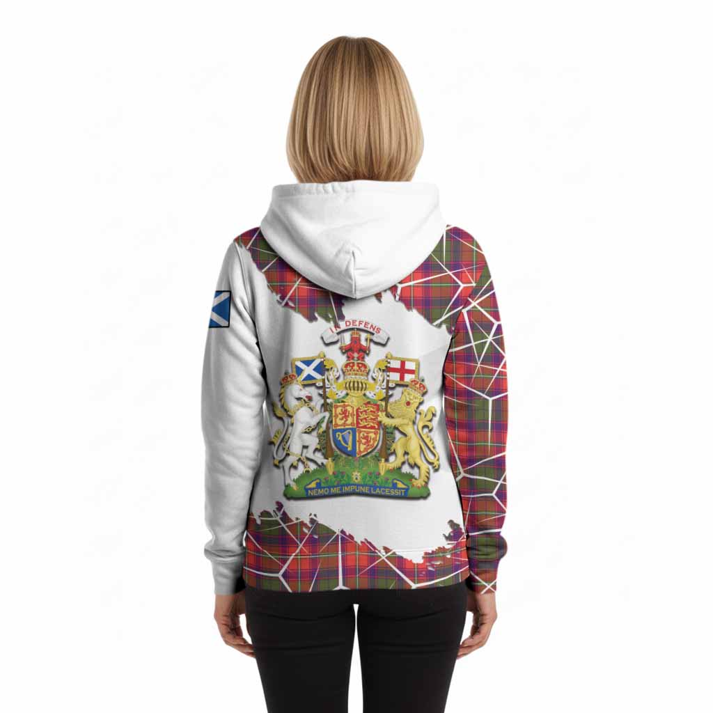 Wauchope Tartan Hoodie with Family Crest and Lion Rampant Grunge Style