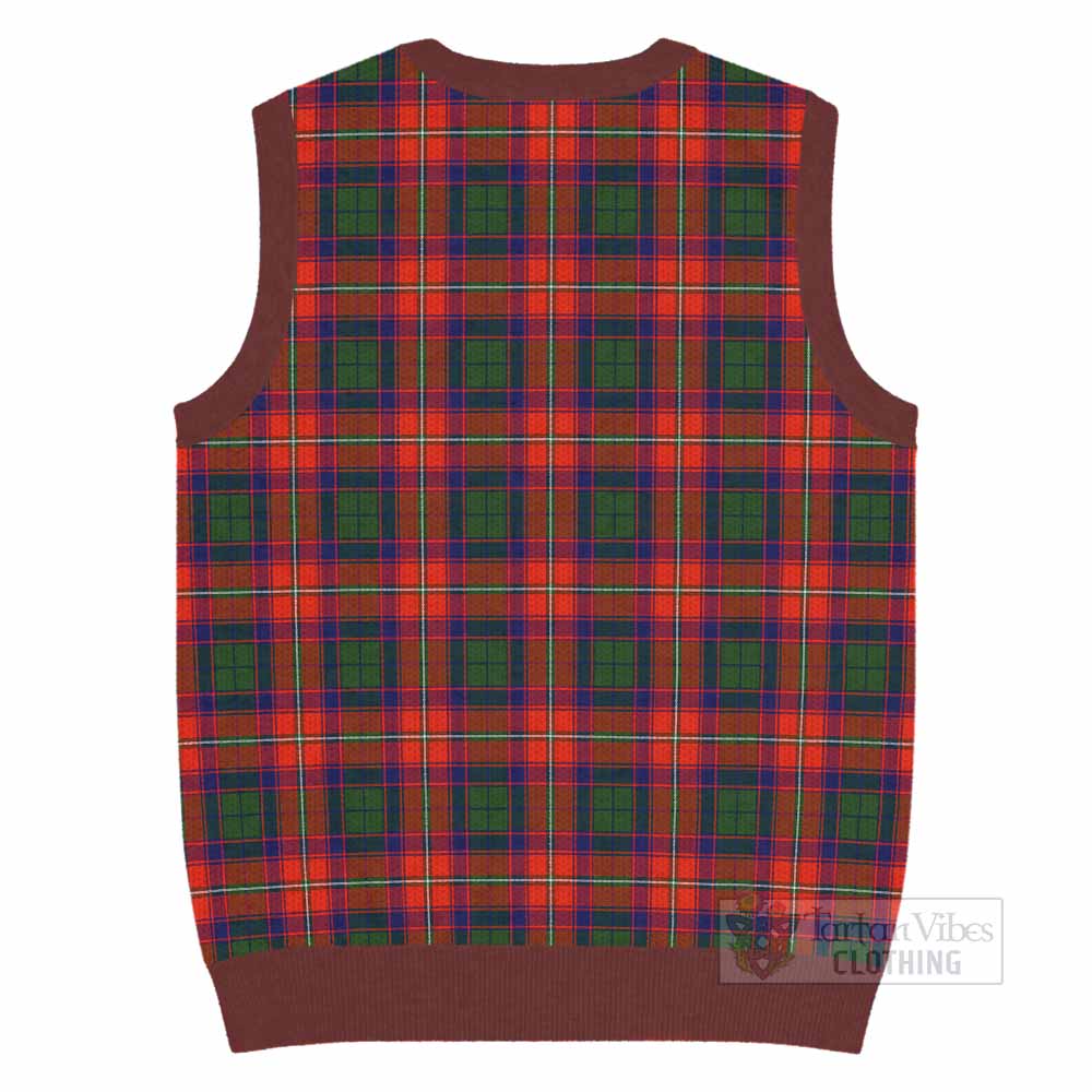 Wauchope Tartan Knitted V-Neck Vest with Family Crest - Tartan Vibes Clothing