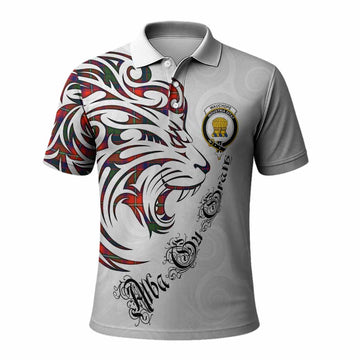 Wauchope Tartan Lion Roar Polo Shirt Alba Gu Brath with Celtic Motifs