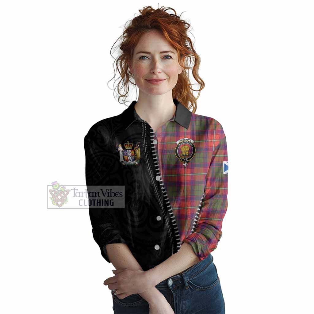 Wauchope Tartan Women Casual Shirt New Zealand Pattern Unique Zipper Stylized