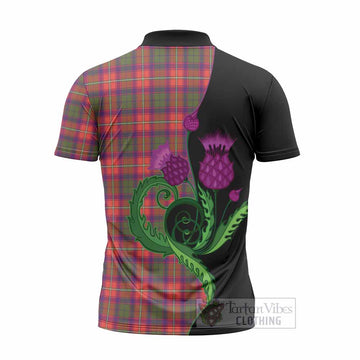 Wauchope Tartan Zipper Polo Shirt Traditional Scottish Thistle