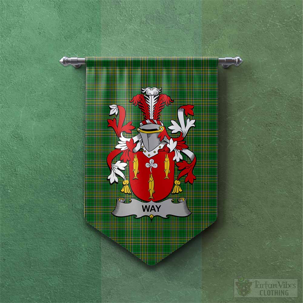Way Irish Clan Tartan Gonfalon, Tartan Banner with Coat of Arms Chevron - Tartan Vibes Clothing