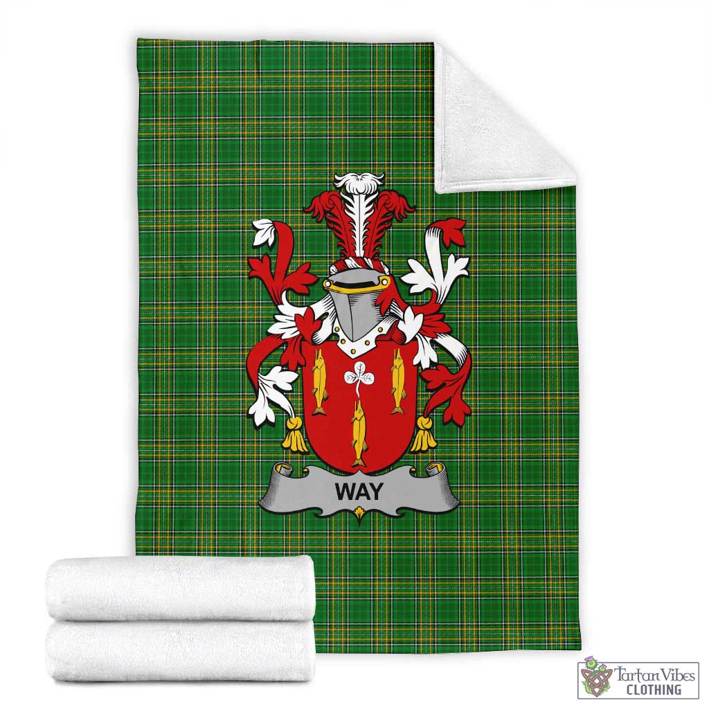 Way Irish Clan Tartan Blanket with Coat of Arms X-Large 59 x 79 inches 150 x 200 cm - Tartan Vibes Clothing