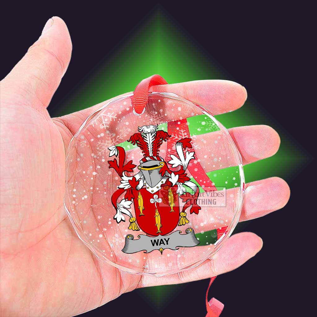 Way Irish Clan Christmas Glass Ornament with Coat of Arms - 2D-tartanvibesclothing