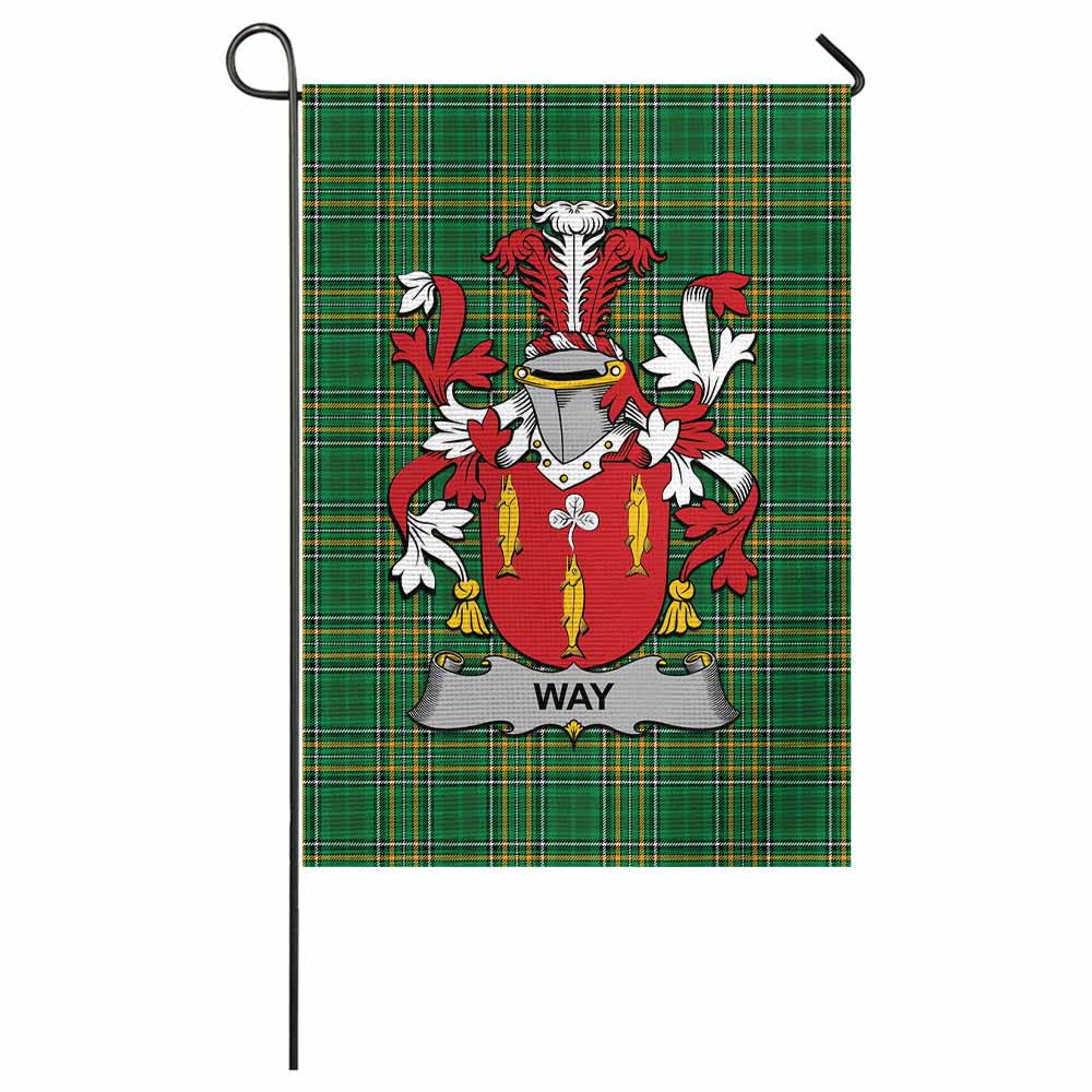 Way Irish Clan Tartan Flag with Coat of Arms