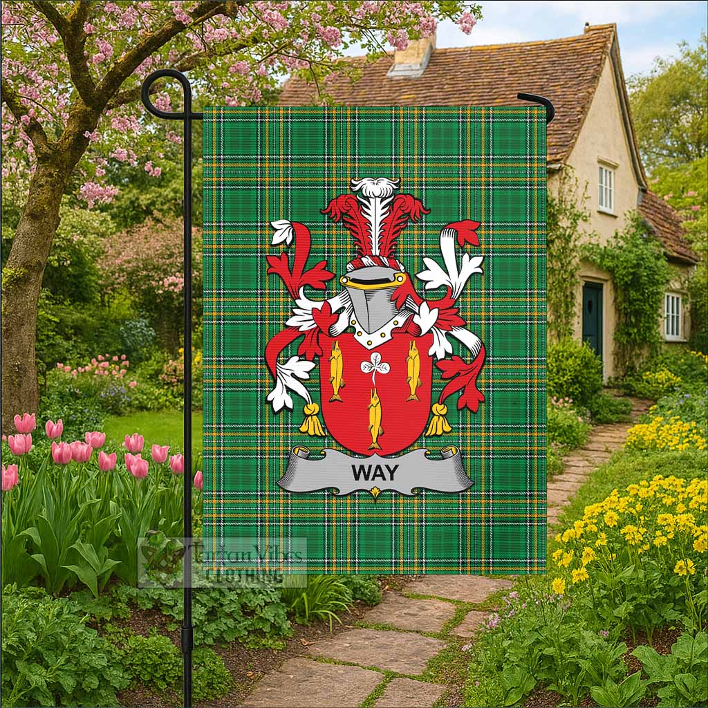 Way Irish Clan Tartan Flag with Coat of Arms
