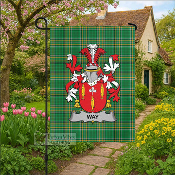Way Irish Clan Tartan Flag with Coat of Arms