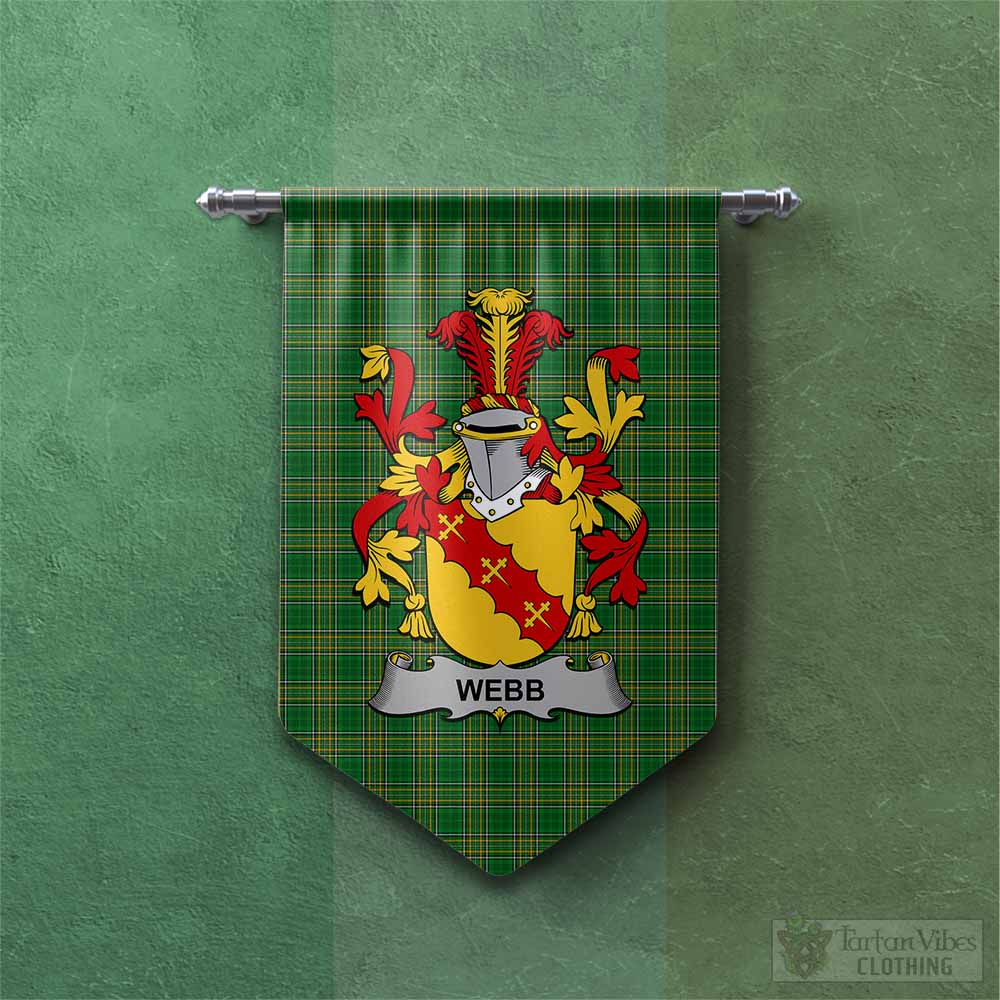 Webb Irish Clan Tartan Gonfalon, Tartan Banner with Coat of Arms Chevron - Tartan Vibes Clothing