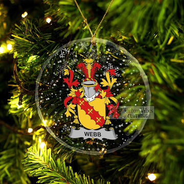 Tartan Vibes Clothing Webb Irish Clan Christmas Glass Ornament with Coat of Arms
