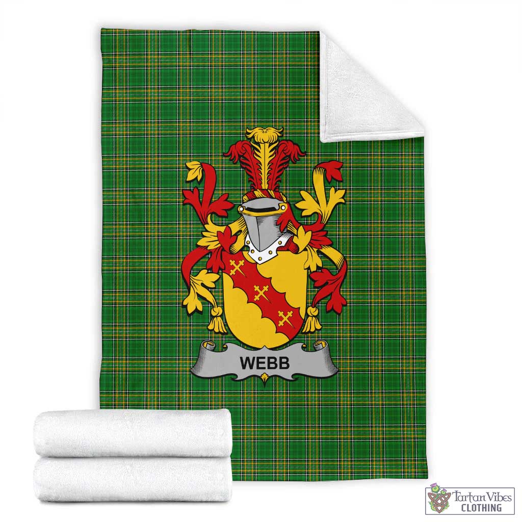Webb Irish Clan Tartan Blanket with Coat of Arms X-Large 59 x 79 inches 150 x 200 cm - Tartan Vibes Clothing