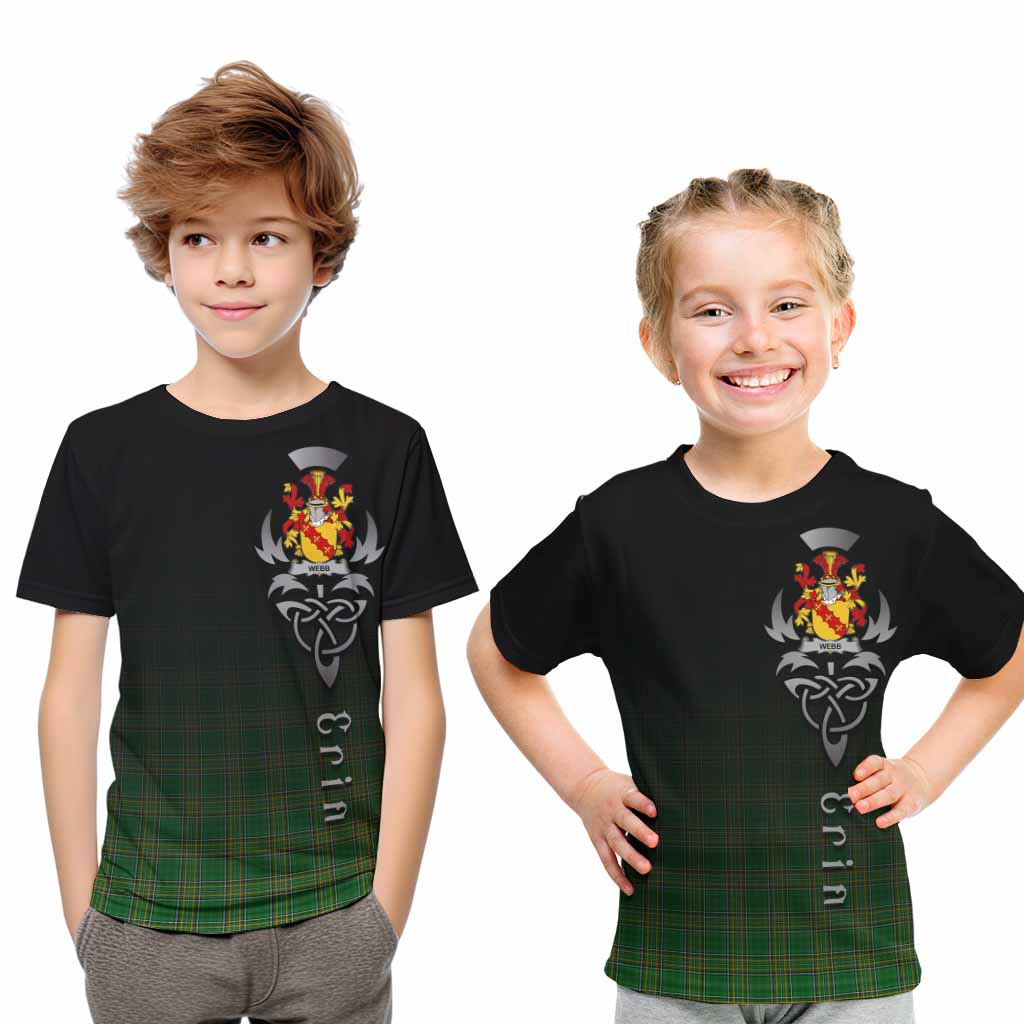 Webb Irish Clan Kid T-Shirt with Coat of Arms Erin Go Bragh Celtic Inspired Youth XL Size14 - Tartan Vibes Clothing