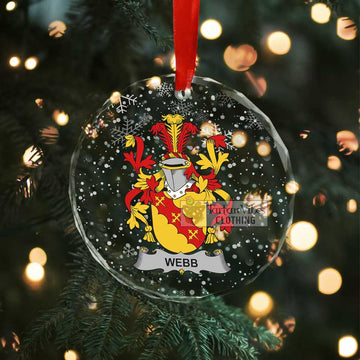 Tartan Vibes Clothing Webb Irish Clan Christmas Glass Ornament with Coat of Arms