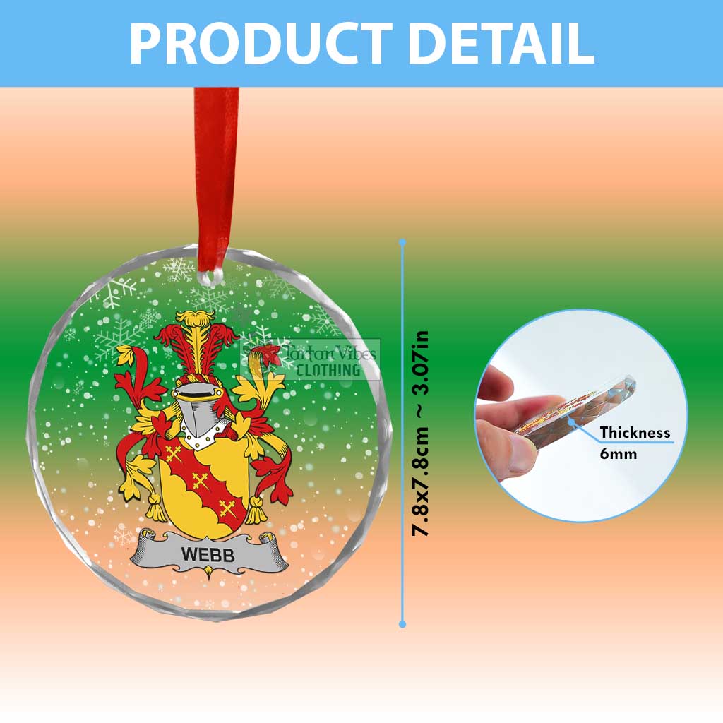 Webb Irish Clan Christmas Glass Ornament with Coat of Arms - 2D-tartanvibesclothing