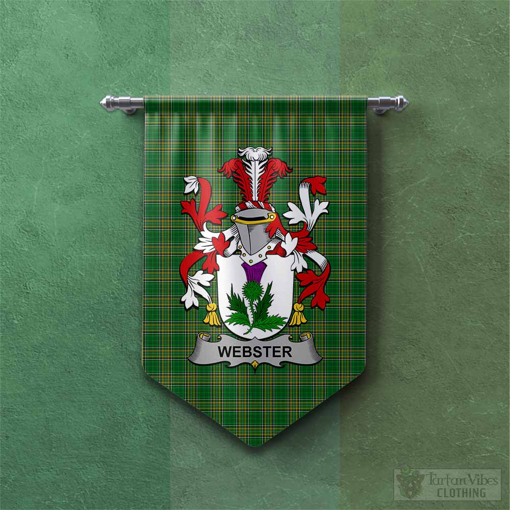 Webster Irish Clan Tartan Gonfalon, Tartan Banner with Coat of Arms Chevron - Tartan Vibes Clothing