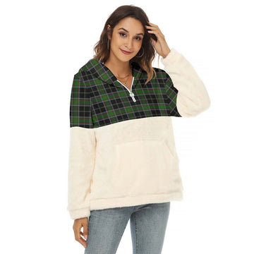 Webster Tartan Half Style Women's Borg Fleece Hoodie with Half Zip Female - Tartan Vibes Clothing