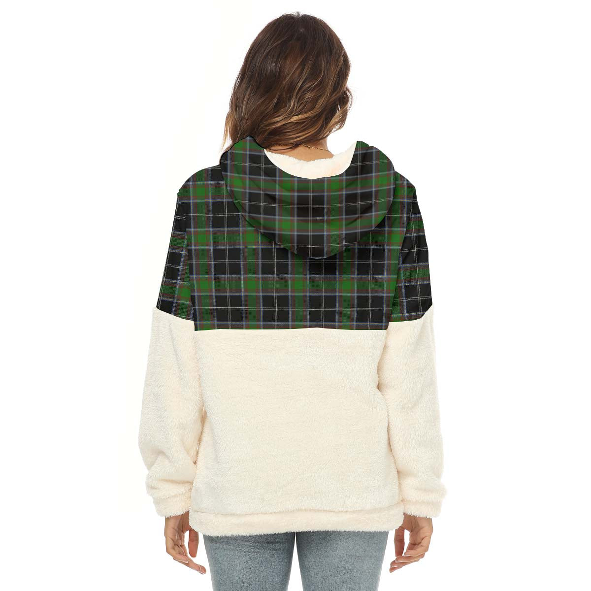 Webster Tartan Half Style Women's Borg Fleece Hoodie with Half Zip - Tartan Vibes Clothing