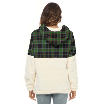 Webster Tartan Half Style Women's Borg Fleece Hoodie with Half Zip - Tartan Vibes Clothing