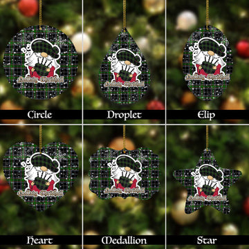 Webster Tartan Christmas Ornaments with Scottish Gnome Playing Bagpipes