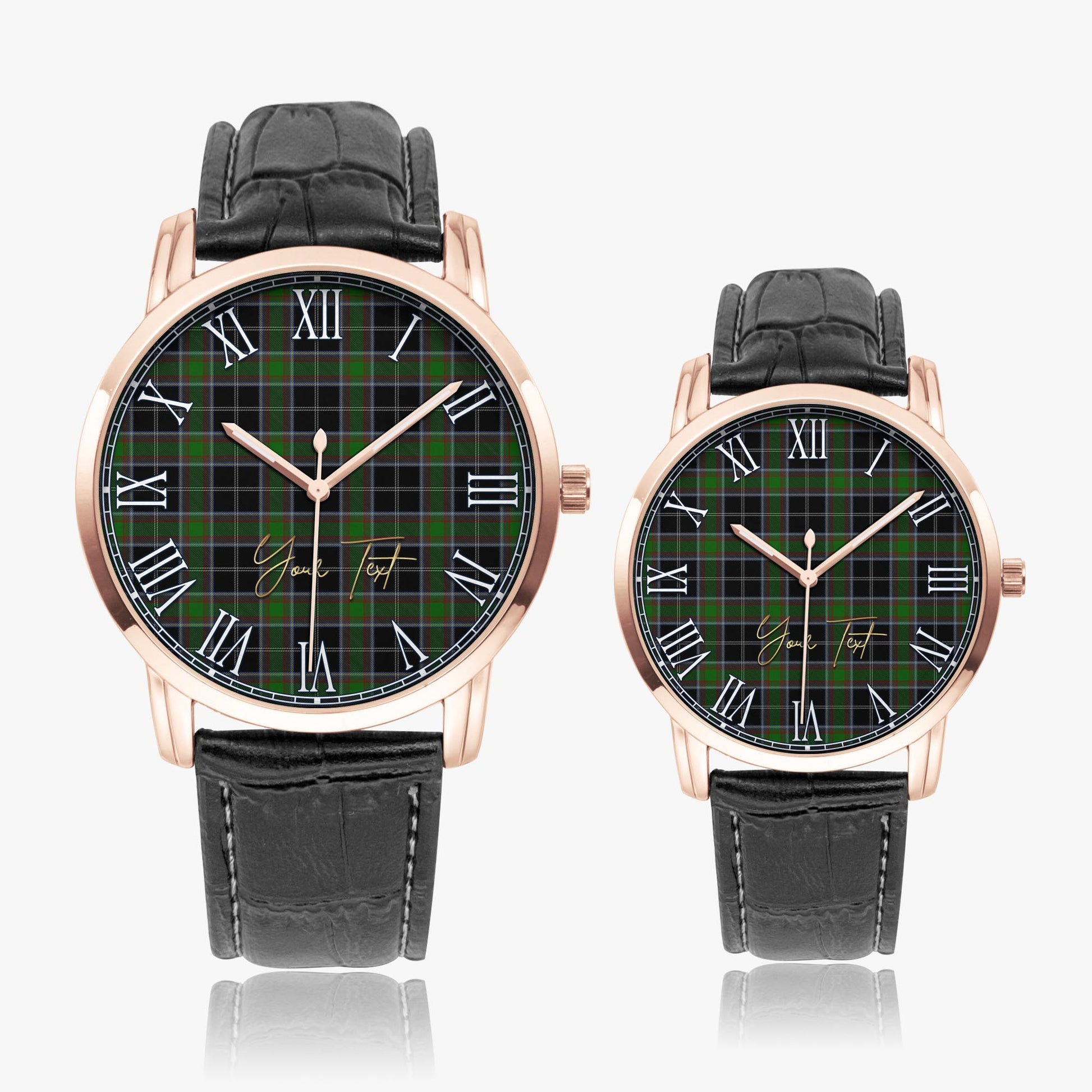 Webster Tartan Personalized Your Text Leather Trap Quartz Watch - Tartan Vibes Clothing