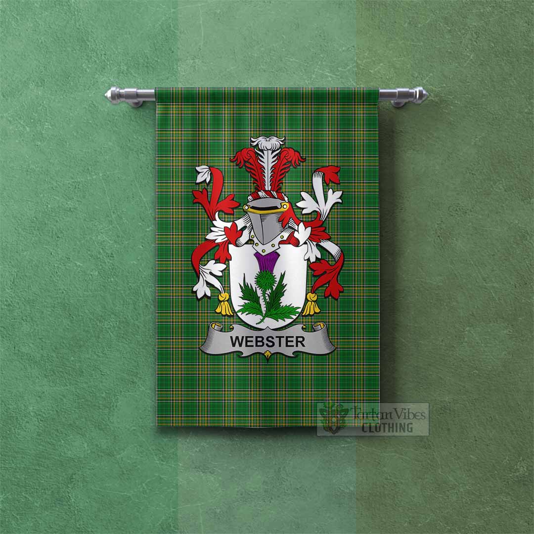 Webster Irish Clan Tartan Gonfalon, Tartan Banner with Coat of Arms Rectangle - Tartan Vibes Clothing