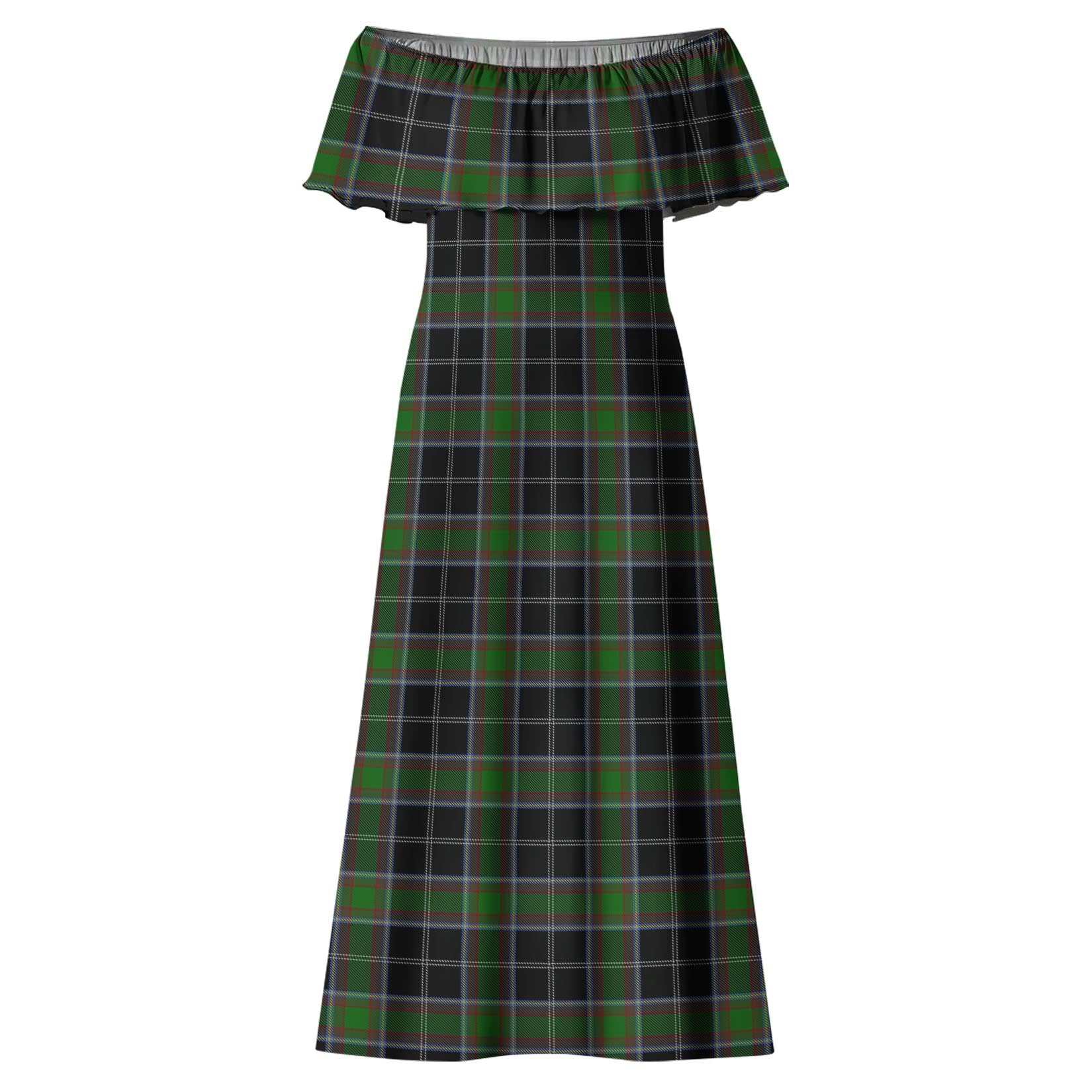 Webster Tartan Off Shoulder Long Dress - Tartan Vibes Clothing