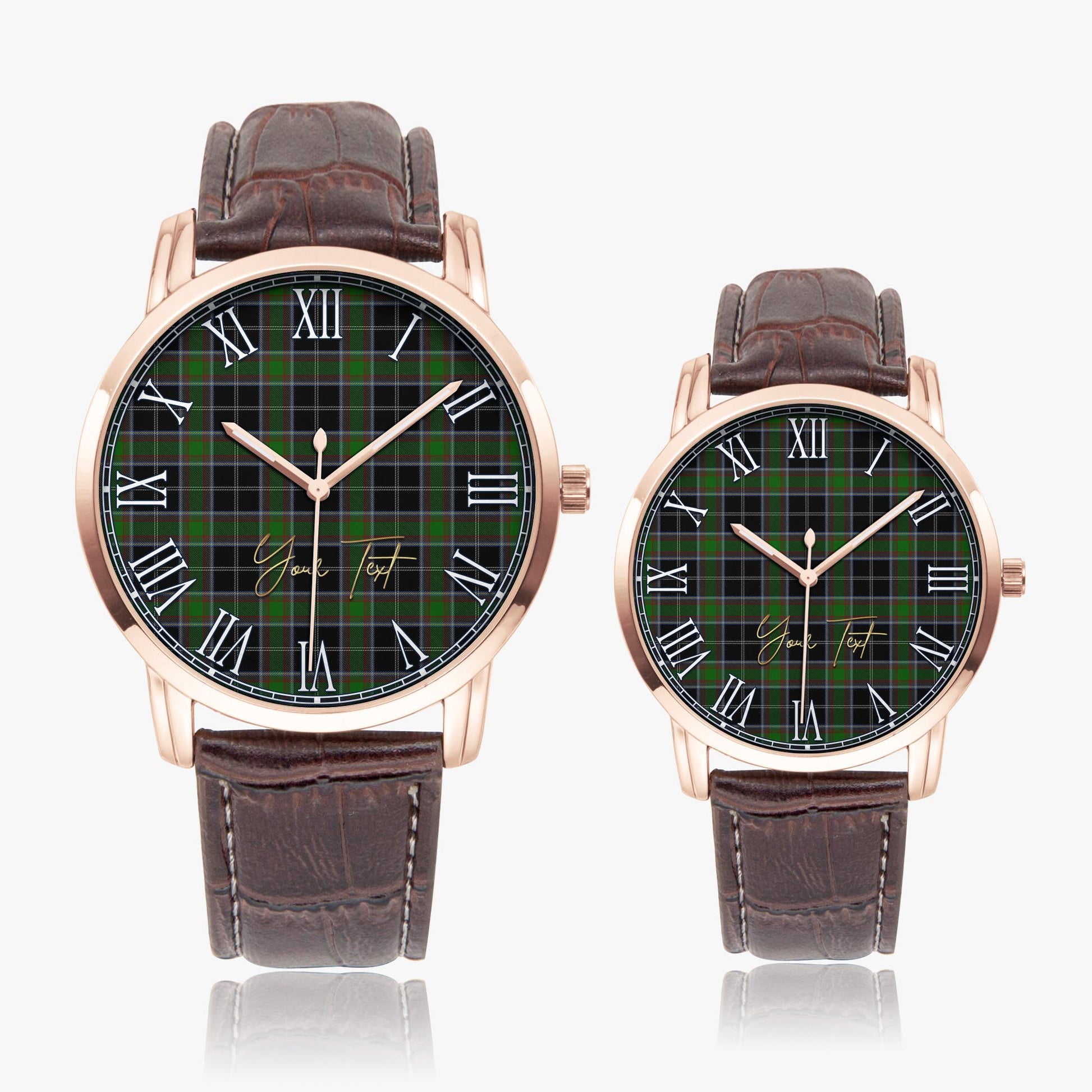 Webster Tartan Personalized Your Text Leather Trap Quartz Watch - Tartan Vibes Clothing