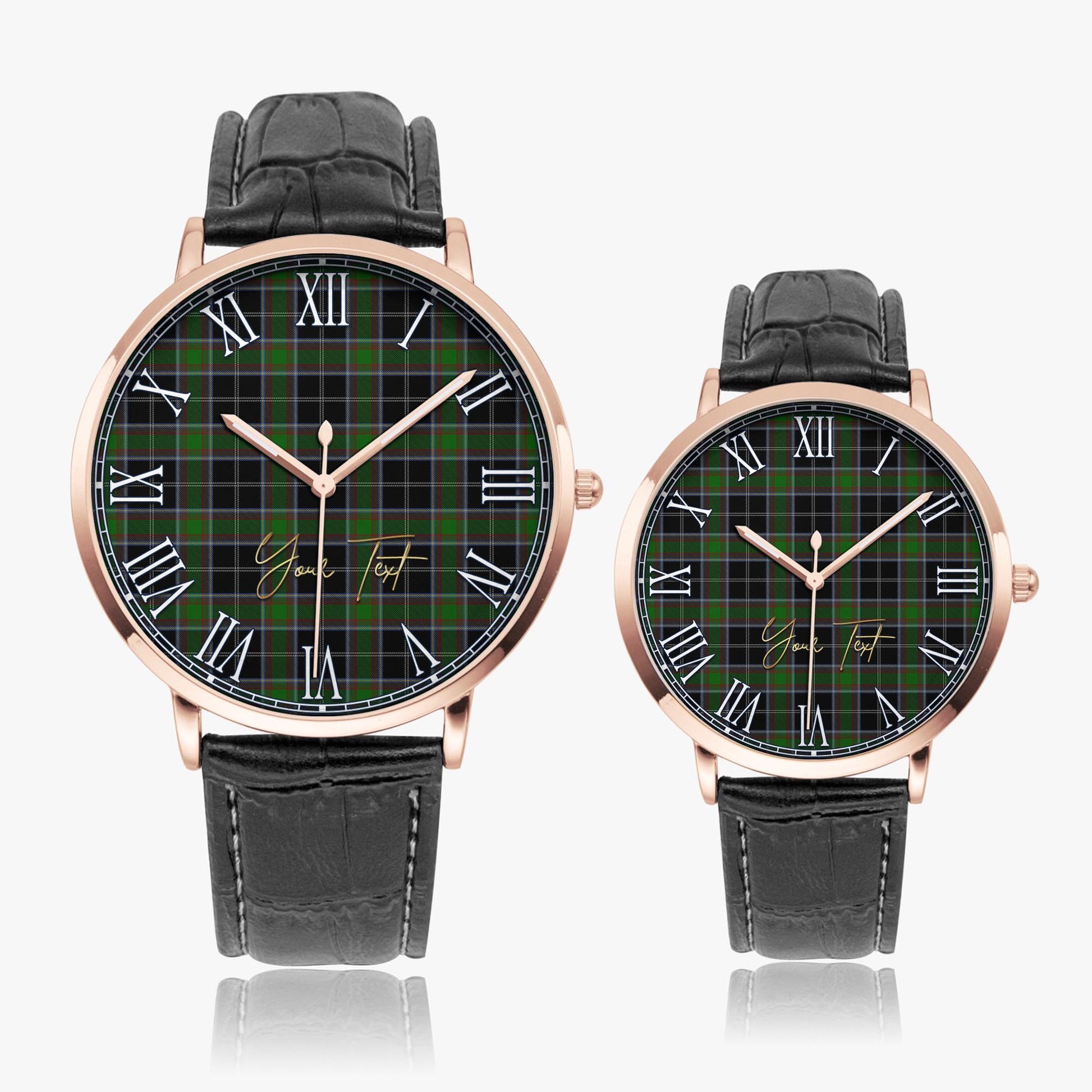 Webster Tartan Personalized Your Text Leather Trap Quartz Watch - Tartan Vibes Clothing