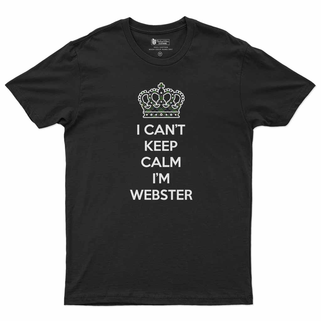 Webster Can't Keep Calm Men's T-Shirt Black - Tartan Vibes Clothing