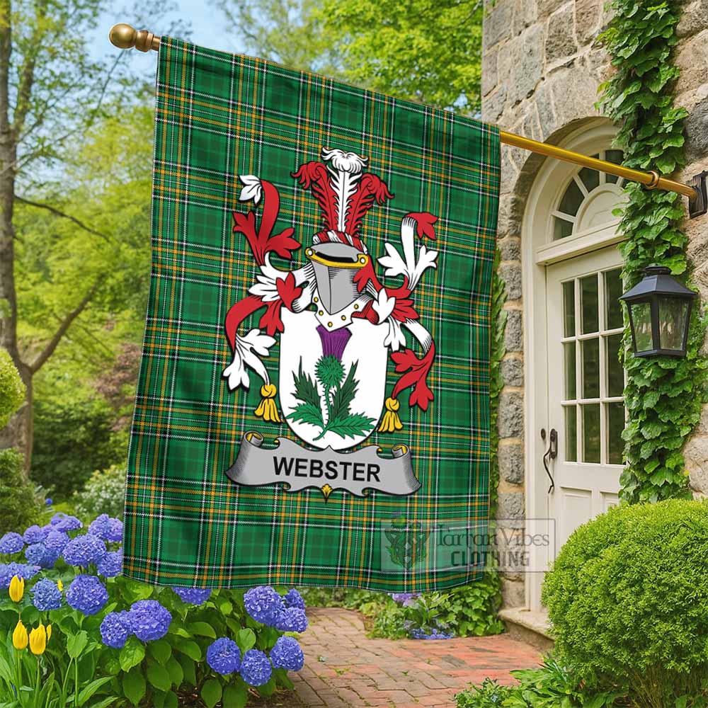 Webster Irish Clan Tartan Flag with Coat of Arms