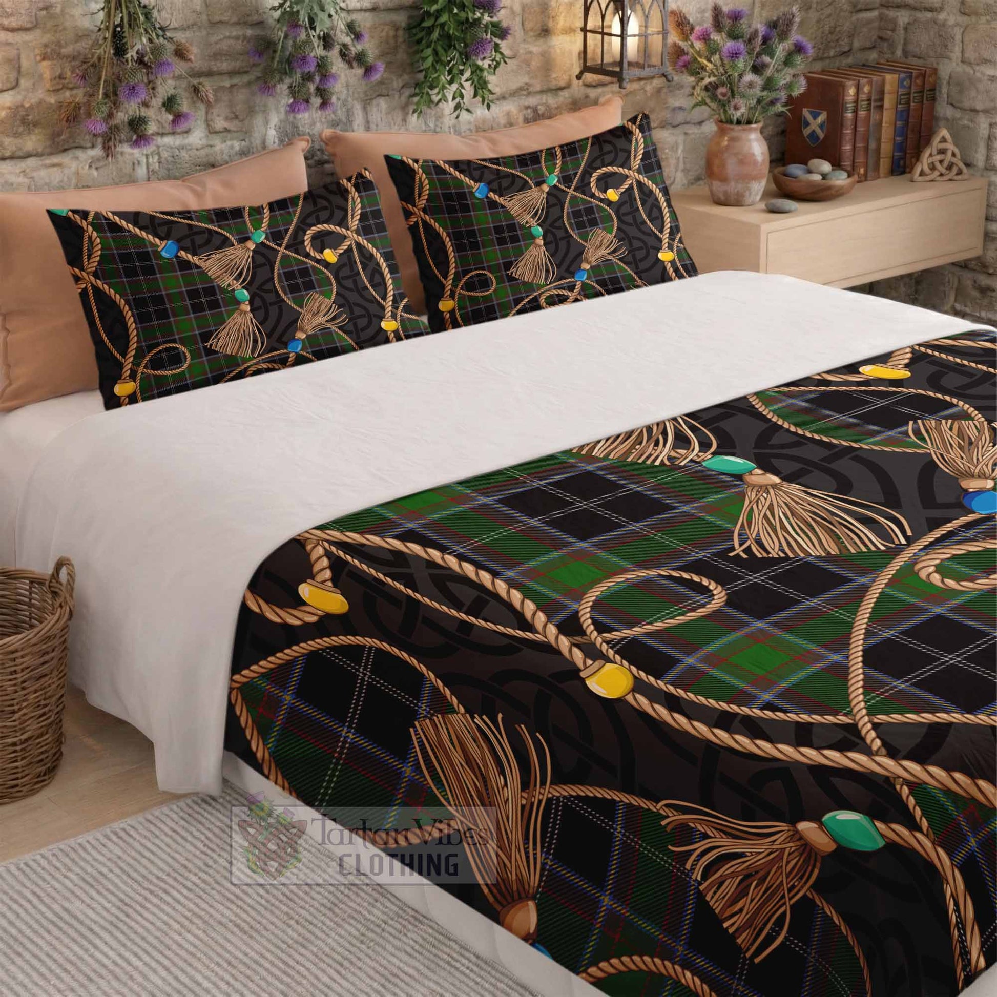 Webster Scottish Tartan Twisted Ropes Stylized Bedding Set - Tartan Vibes Clothing
