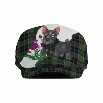 Webster Scottish Terrier Tartan Flat Cap, Jeff Cap Thistle Heritage Art