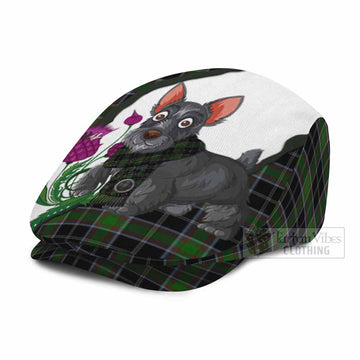 Webster Scottish Terrier Tartan Flat Cap, Jeff Cap Thistle Heritage Art