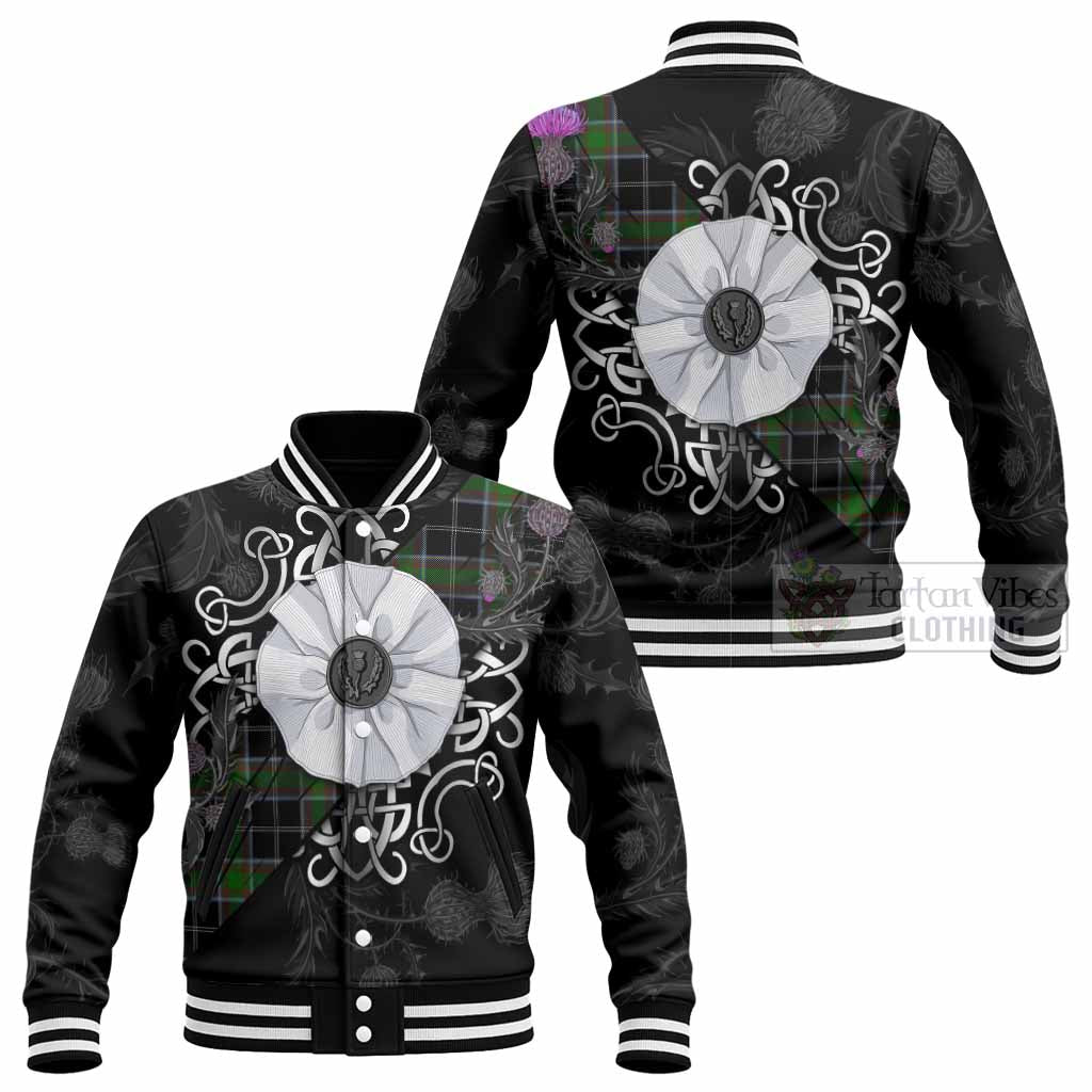 Webster Tartan Baseball Jacket Jacobite White Rose - Tartan Vibes Clothing