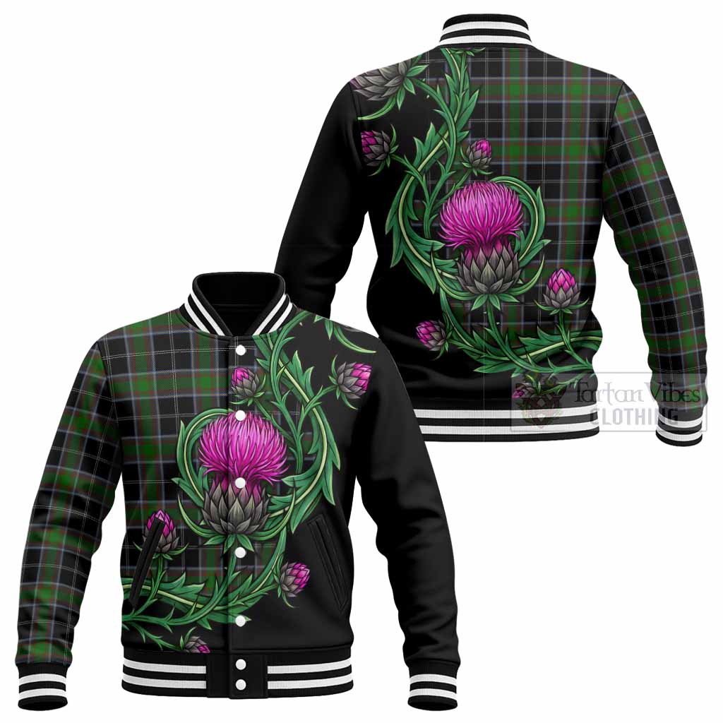 Webster Tartan Baseball Jacket Resilient Scottish Thistle - Tartan Vibes Clothing