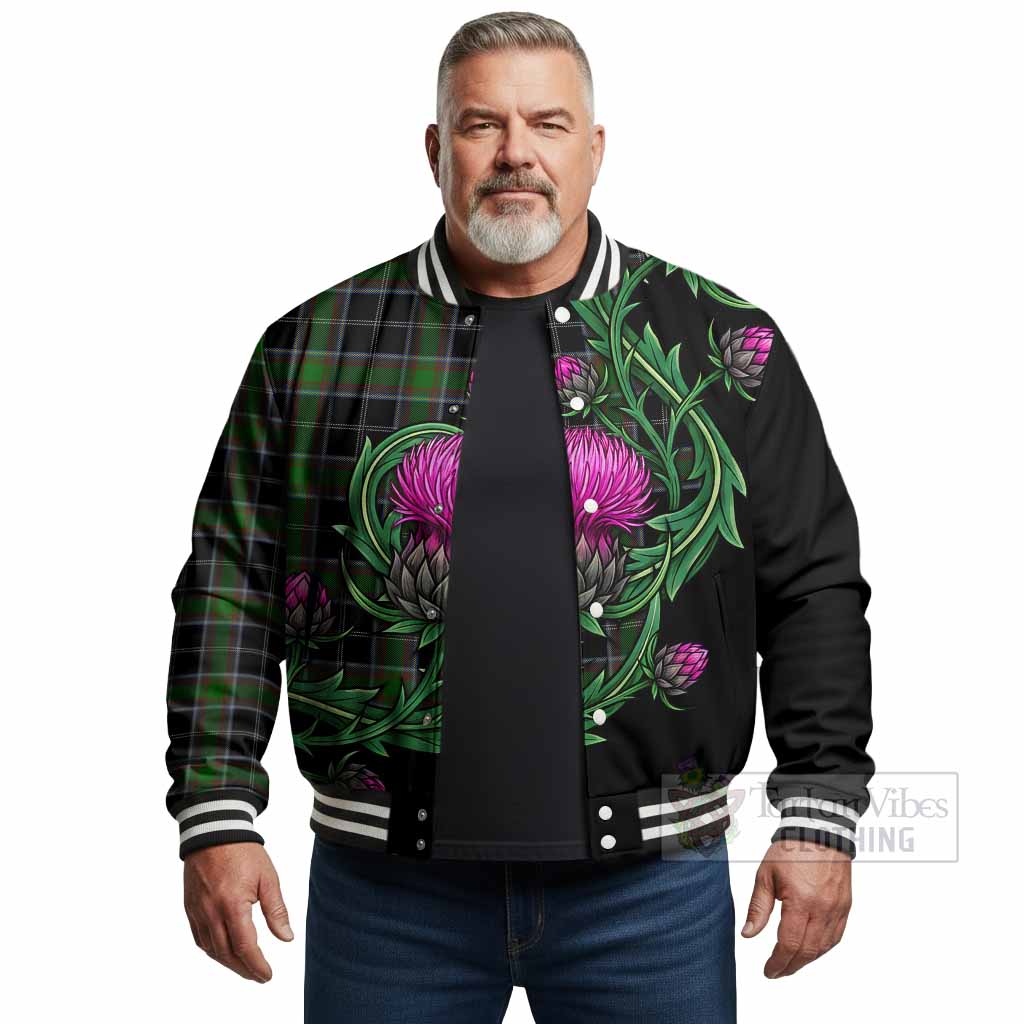 Webster Tartan Baseball Jacket Resilient Scottish Thistle - Tartan Vibes Clothing