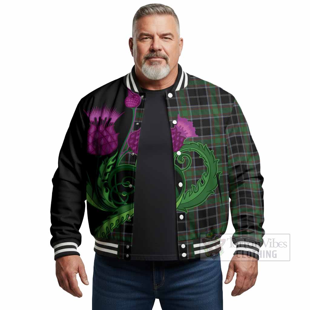 Webster Tartan Baseball Jacket Traditional Scottish Thistle - Tartan Vibes Clothing