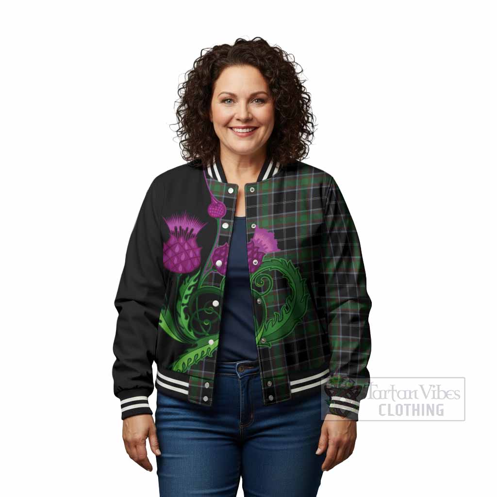 Webster Tartan Baseball Jacket Traditional Scottish Thistle - Tartan Vibes Clothing