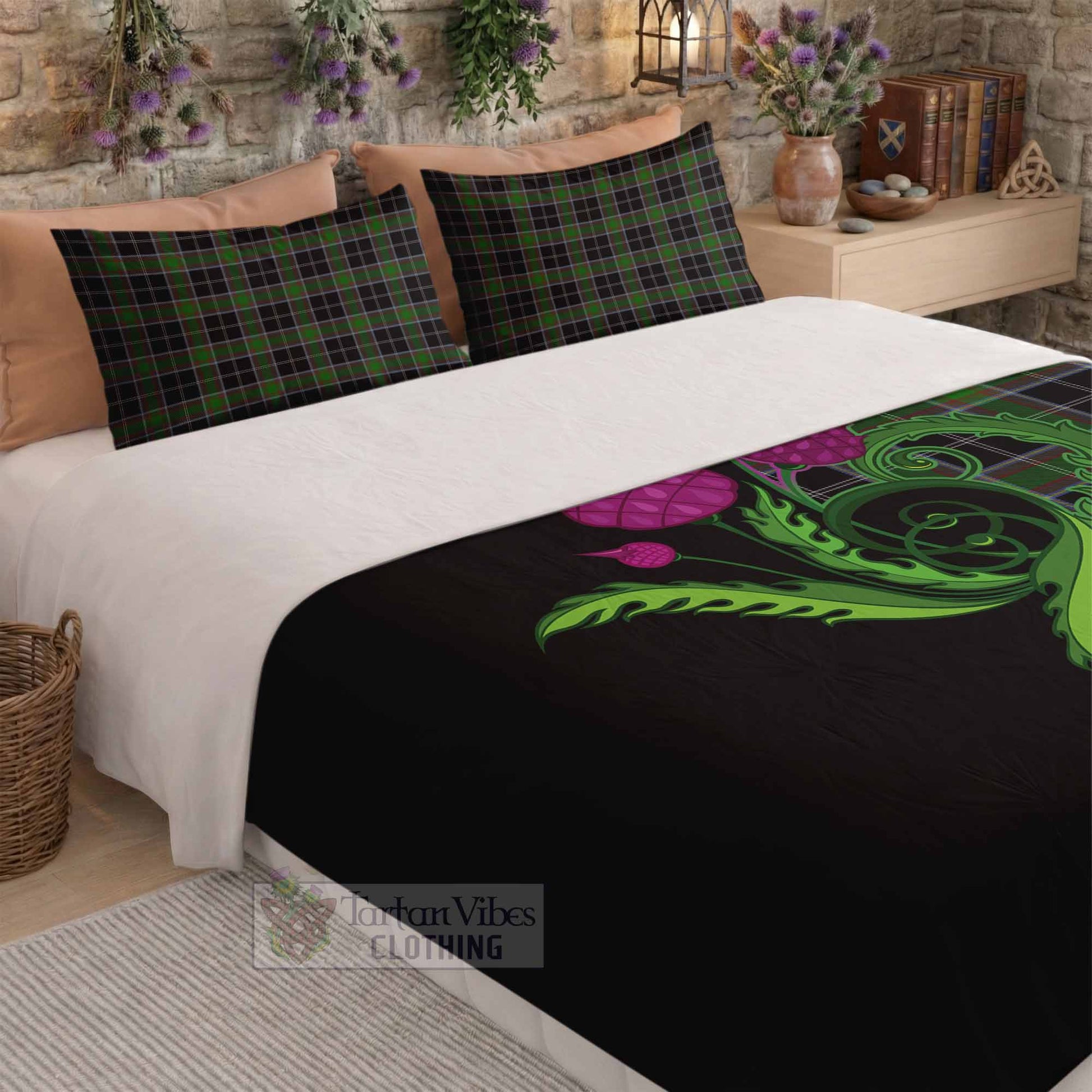 Webster Tartan Bedding Set Traditional Scottish Thistle - Tartan Vibes Clothing