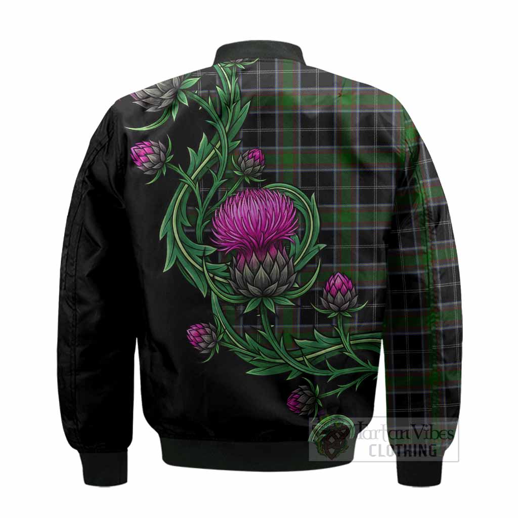 Webster Tartan Bomber Jacket Resilient Scottish Thistle - Tartan Vibes Clothing