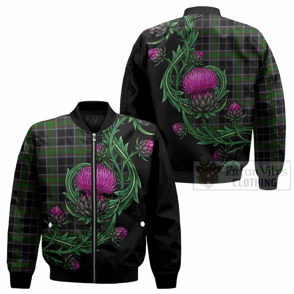 Webster Tartan Bomber Jacket Resilient Scottish Thistle - Tartan Vibes Clothing