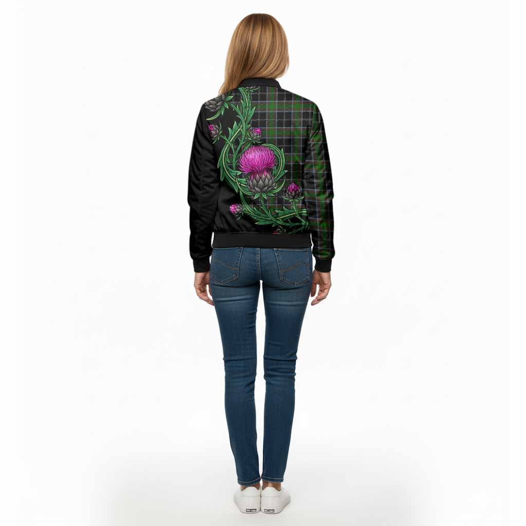 Webster Tartan Bomber Jacket Resilient Scottish Thistle - Tartan Vibes Clothing