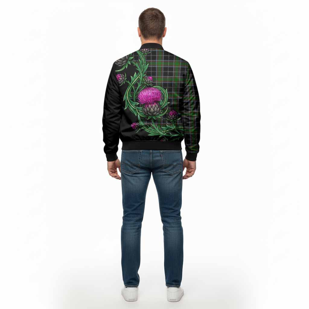 Webster Tartan Bomber Jacket Resilient Scottish Thistle - Tartan Vibes Clothing