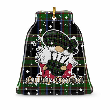 Webster Tartan Ceramic Bell Ornament Gnome Bagpiper - Chistmas Tree Decor 1 Piece - Tartan Vibes Clothing
