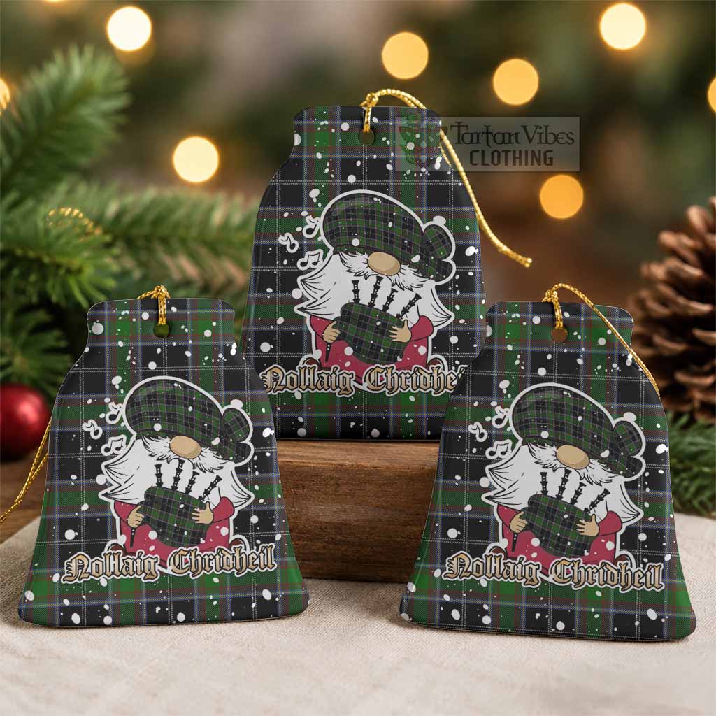 Webster Tartan Ceramic Bell Ornament Gnome Bagpiper - Chistmas Tree Decor Pack of 3 - Tartan Vibes Clothing