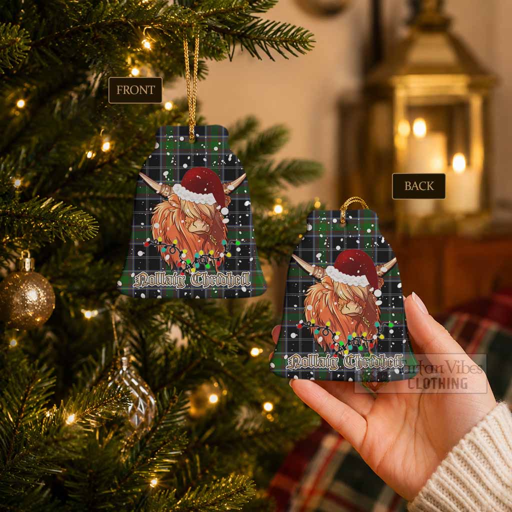 Webster Tartan Ceramic Bell Ornament Mister Coo - Highlander Decor - Tartan Vibes Clothing