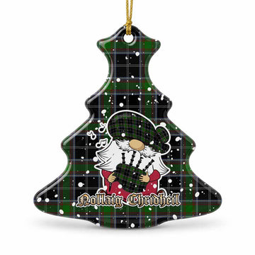 Webster Tartan Ceramic Christmas Tree Ornament Gnome Bagpiper - Chistmas Tree Decor 1 Piece - Tartan Vibes Clothing