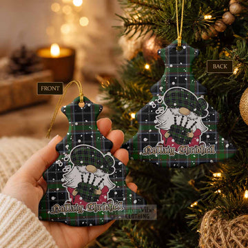 Webster Tartan Ceramic Christmas Tree Ornament Gnome Bagpiper - Chistmas Tree Decor - Tartan Vibes Clothing
