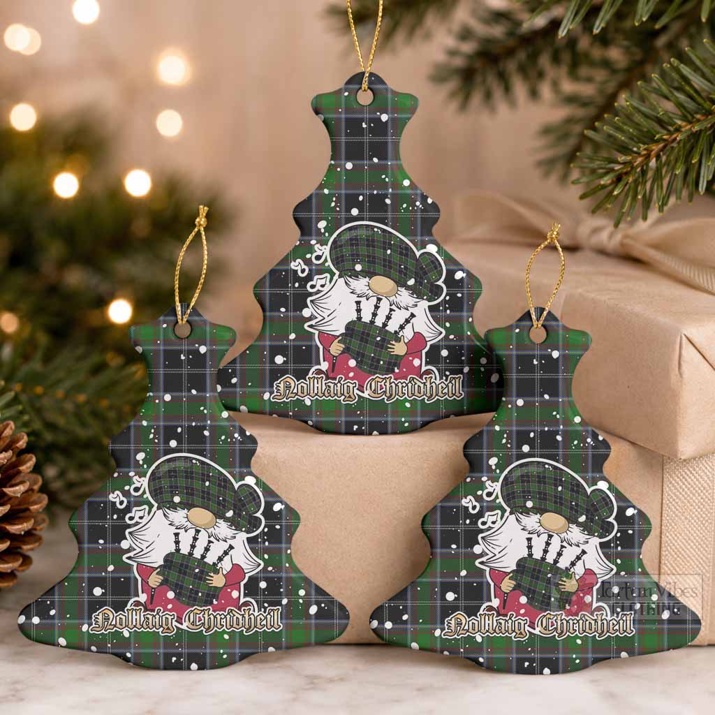 Webster Tartan Ceramic Christmas Tree Ornament Gnome Bagpiper - Chistmas Tree Decor Pack of 3 - Tartan Vibes Clothing